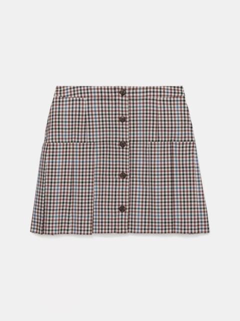 kate spade Shepard Check Button Front Pleated Mini Skirt