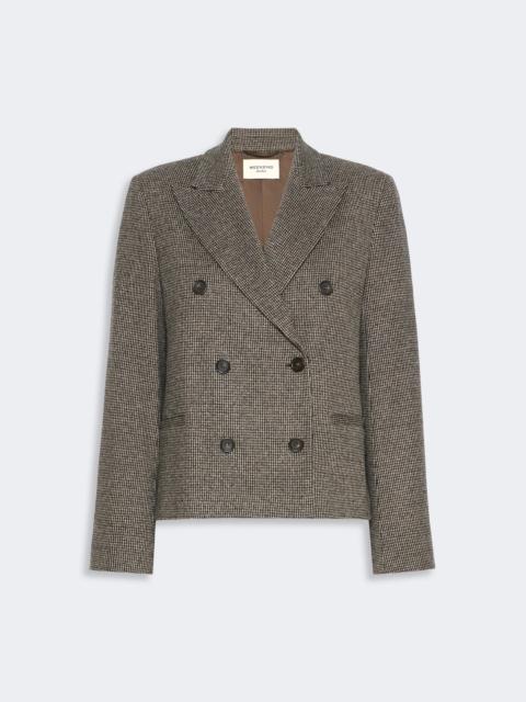 WEEKEND Max Mara GRADO Double-breasted jacket in micro jacquard jersey - BROWN