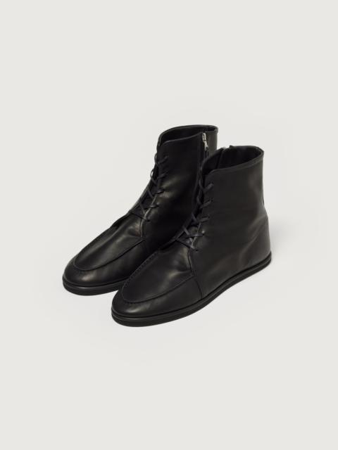 AURALEE SOFT LEATHER LACE-UP BOOTS