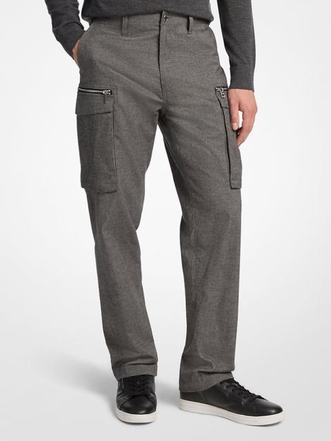 MICHAEL KORS Houndstooth Cotton Zip Cargo Pants