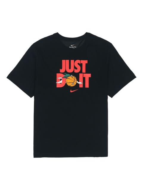 Nike Just Do It Alphabet Printing Round Neck Short Sleeve Black DV1213-010