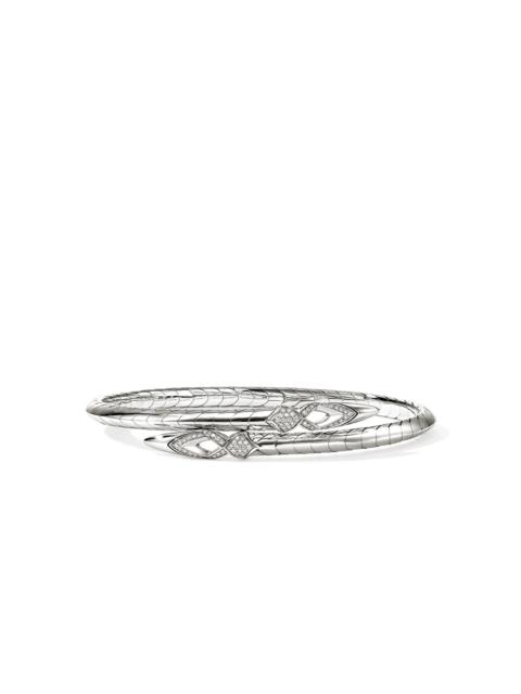 JOHN HARDY Naga Flex Cuff, Sterling Silver, Diamonds, 4.2MM