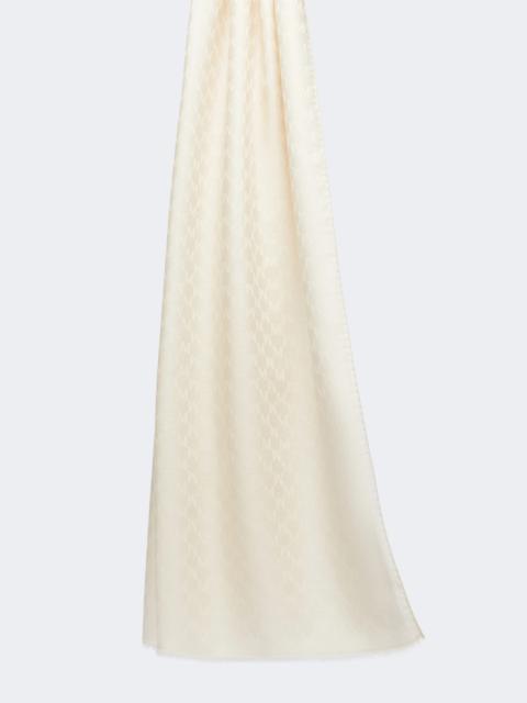 Max Mara Jacquard wool, cotton and silk stole - IVORY