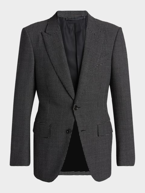 TOM FORD Men's Wool Jacquard Polka Dot Sport Coat