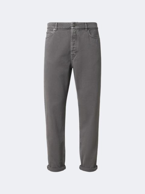 Brunello Cucinelli Leather-trimmed straight jeans