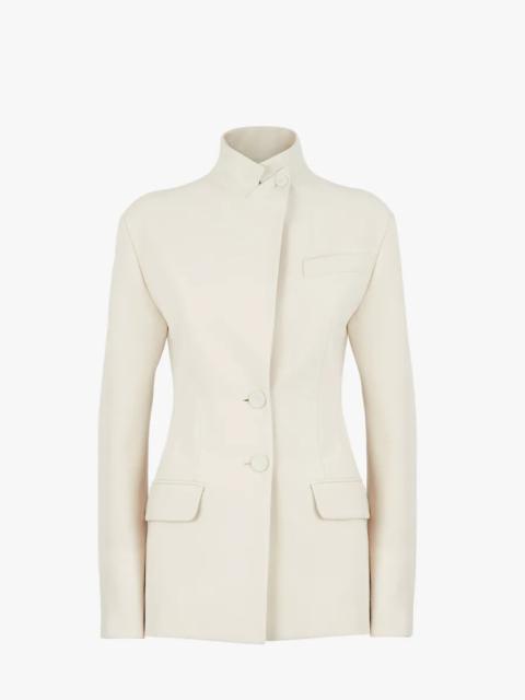 FENDI White grain de poudre wool jacket