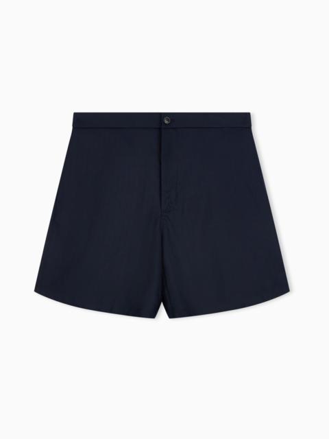 EMPORIO ARMANI BERMUDA SHORTS IN TENCEL JACQUARD WITH A REGULAR FIT