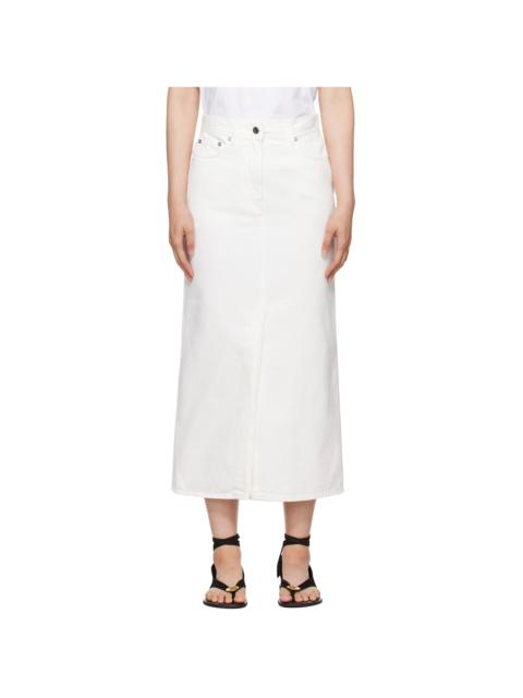 Loulou de Saison White Rona Denim Midi Skirt