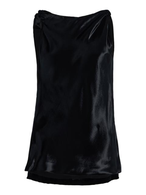 ADAM LIPPES Selima Twisted Velvet Top black