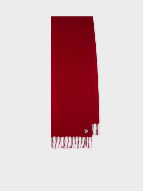Paul Smith Red Lambswool Zebra Scarf
