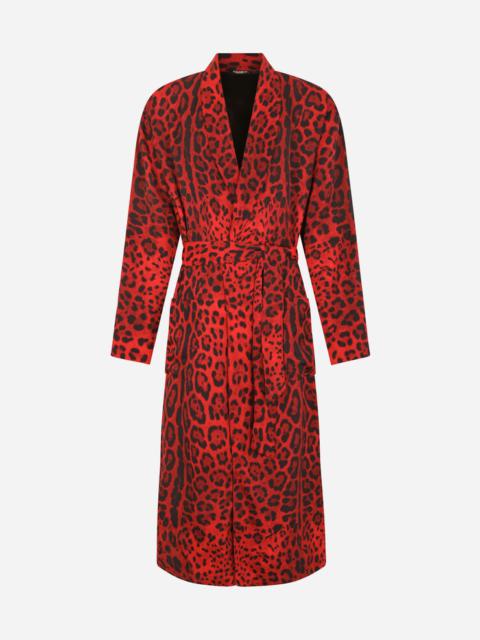 Dolce & Gabbana Leopard-print viscose robe