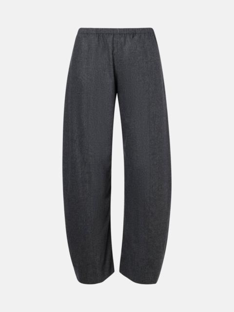 KHAITE Clover mid-rise wool barrel-leg pants