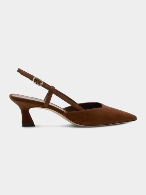 Stuart Weitzman 50mm Vinnie Suede Slingback Pumps