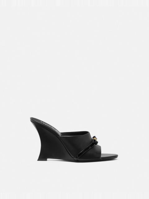 VERSACE Gianni Ribbon Wedge Mules 3.7" / 95 mm