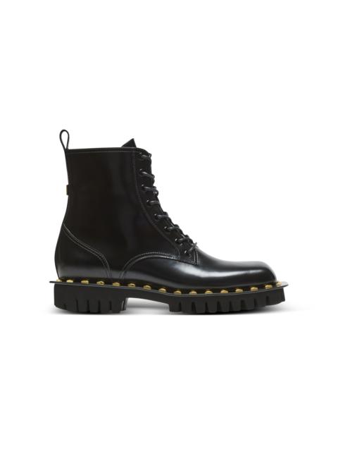 Balmain Glazed leather army boots