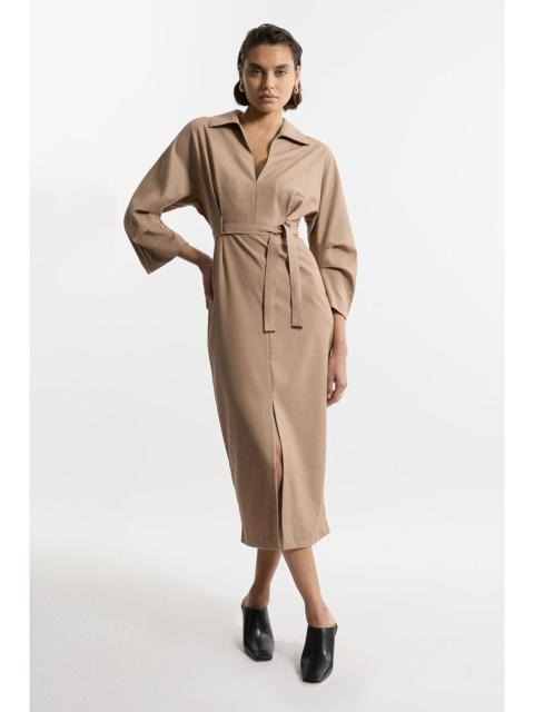 KAREN MILLEN Tailored Wide Sleeve Midi Shirt Dress