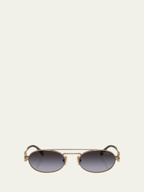 Miu Miu Metal Oval Sunglasses