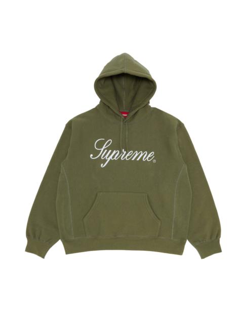 Supreme Raised Script Hooded Sweatshirt 'Light Olive'