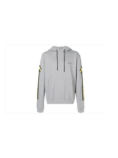 Off-White 떨어져 백색 Fw18 화살 정상 적합 두건 스웨터 '회색 황색' OMBB034E181920250760