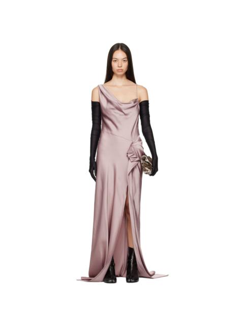 Dries Van Noten Pink Draped Maxi Dress