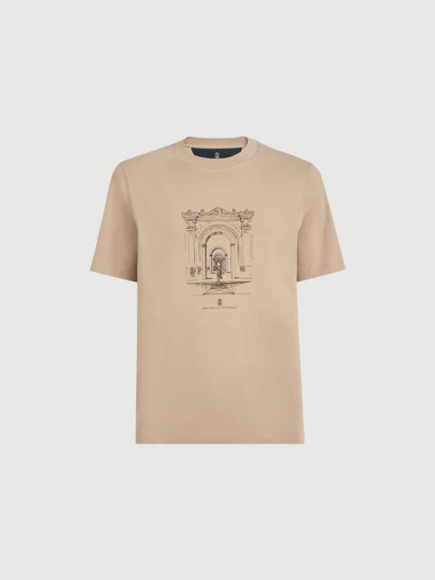 Brunello Cucinelli Cotton interlock crew neck T-shirt with print
