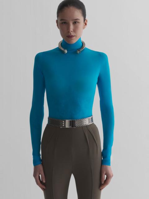 MUGLER blue long sleeve top