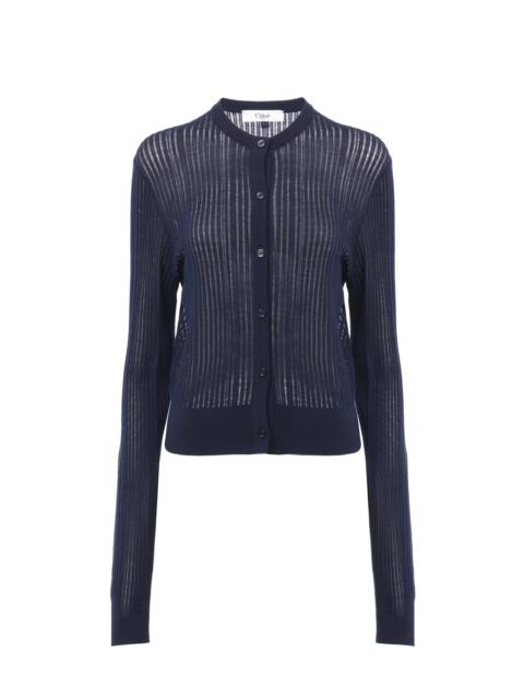 Chloé FITTED CARDIGAN IN WOOL KNIT