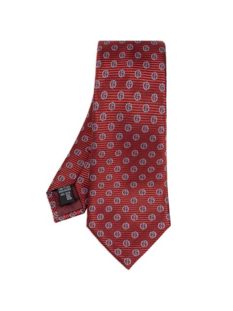 GIORGIO ARMANI monogram-jacquard silk tie