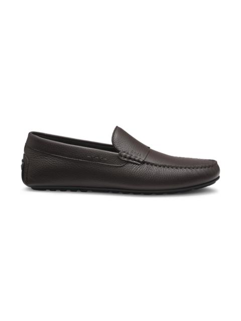 BOSS TUMBLED-LEATHER LOAFERS WITH DRIVER SOLE
