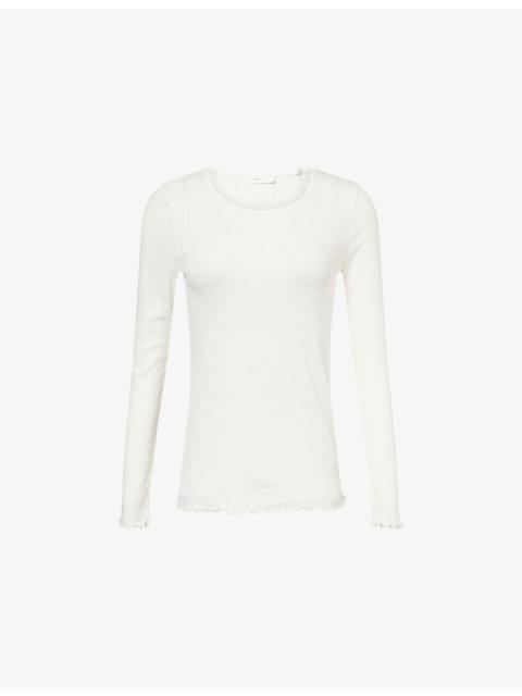 SKALL Edie Scoop-Neck Cotton-Knit Top