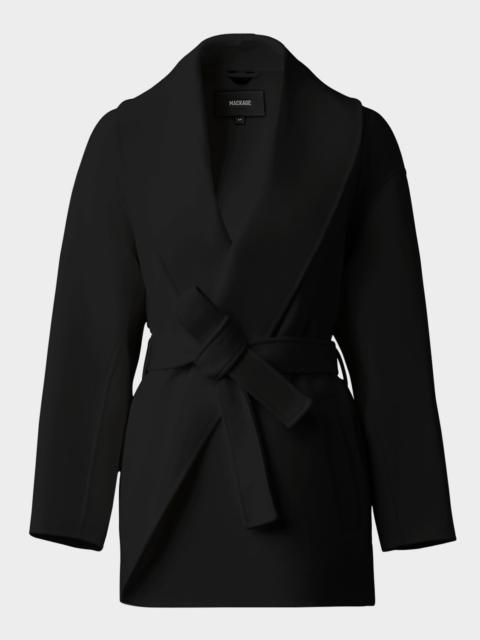 MACKAGE Tyra Double-Face Wool Wrap Coat with Tie Belt