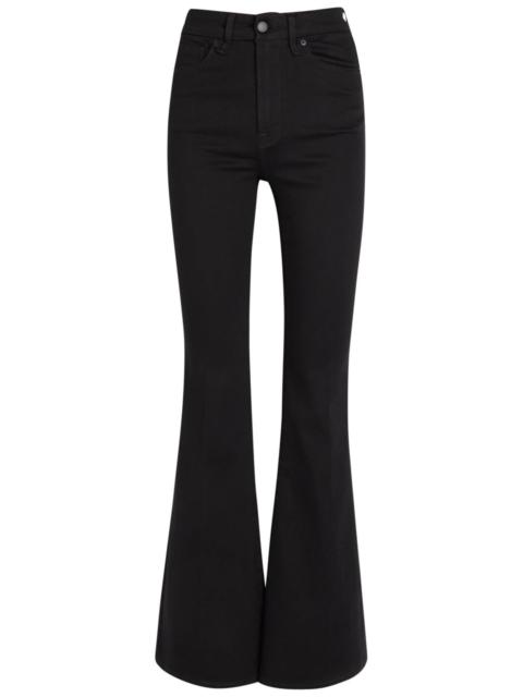 GOOD AMERICAN Good American Skinny Flared-leg Black Denim Jeans W33 / UK16 / L