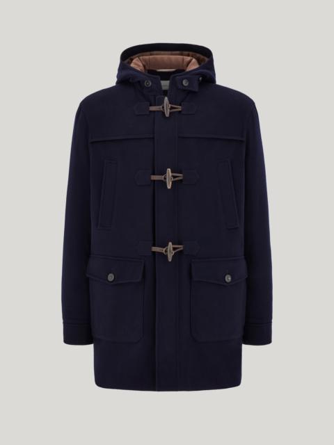 Canali NAVY BLUE WOOL AND CASHMERE DUFFLE COAT