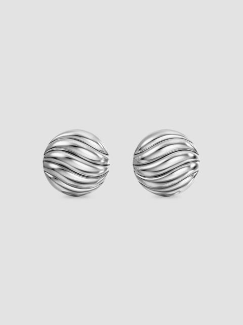 DAVID YURMAN Women's Sculpted Cable Stud Earrings in Sterling Silver, 9MM - Silver