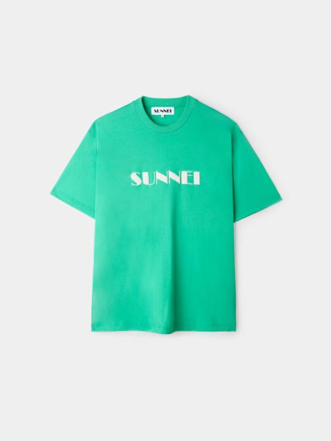 BIG LOGO SPRAYED T-SHIRT / emerald green