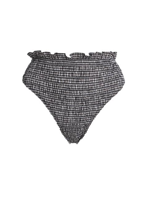 Sea Neci Shirred Gingham Bikini Bottom plaid