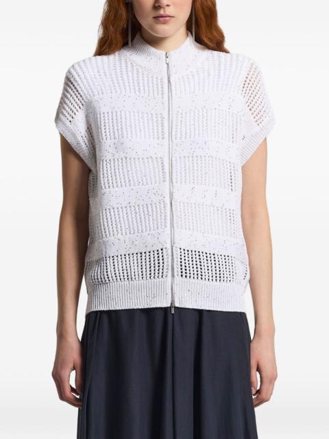 PESERICO zip fastening open knit knitwear