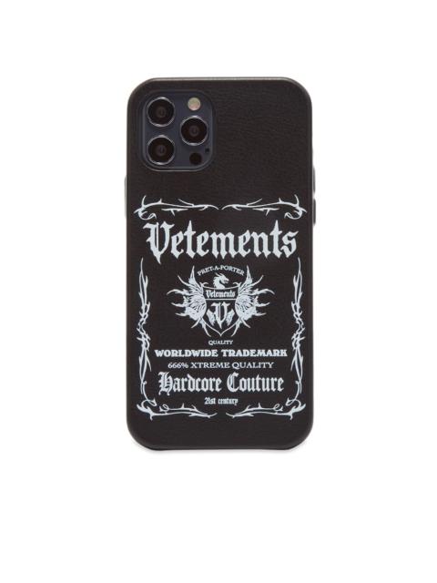 VETEMENTS VETEMENTS Black Label iPhone 12 Pro Case