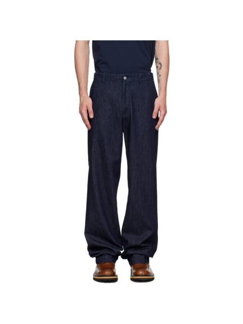 Dries Van Noten Navy Straight-Leg Jeans