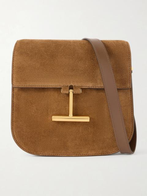 TOM FORD Mini Leather-trimmed Suede Shoulder Bag