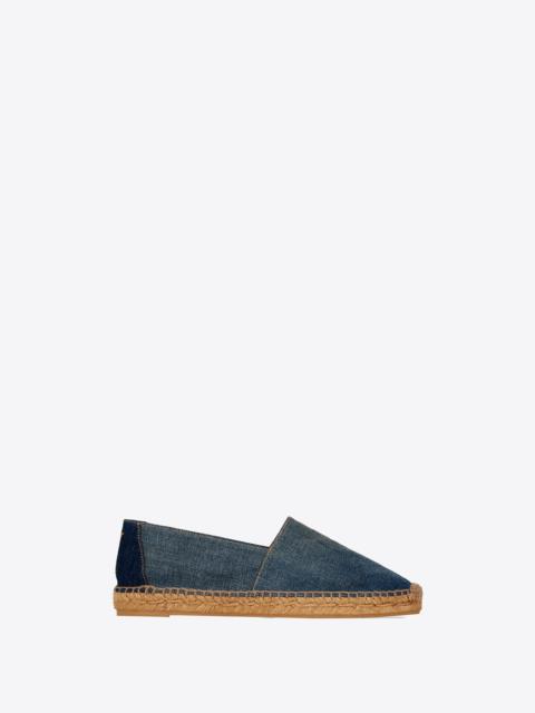 ysl embroidered espadrilles in denim