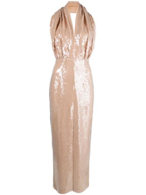 16ARLINGTON sequin-embellished plunge dress