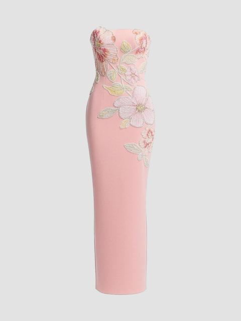 Dress The Population Women's Viviana Floral Column Gown - Blush Multi