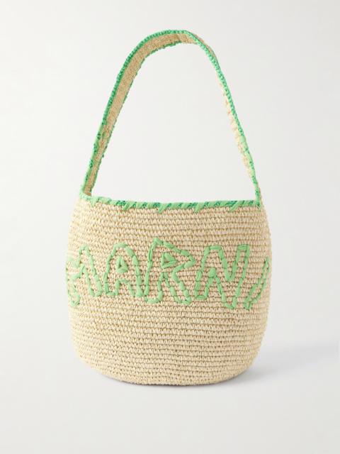 Marni Embroidered Raffia Tote