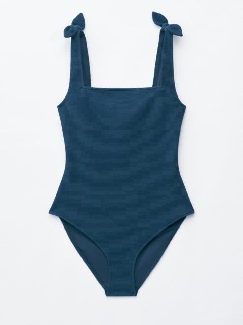 & Other Stories Textured Bow Tie Swimsuit