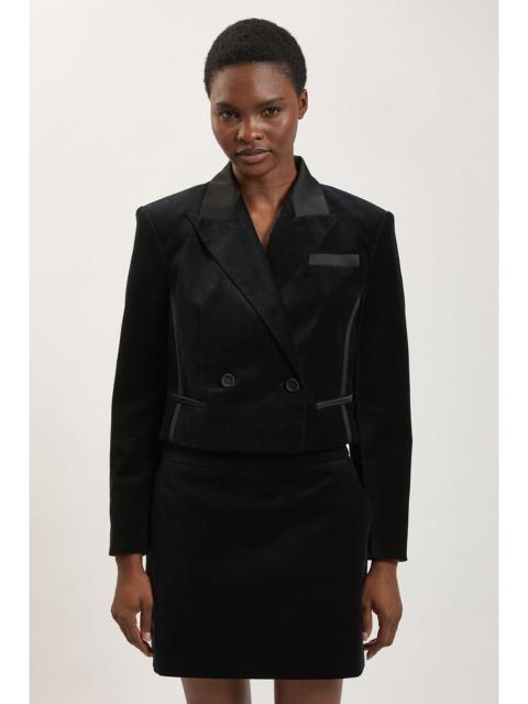 KAREN MILLEN Velvet and Satin Mix Tailored Jacket