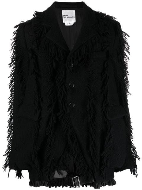 Noir Kei Ninomiya fringe-detailing wool-blend blazer