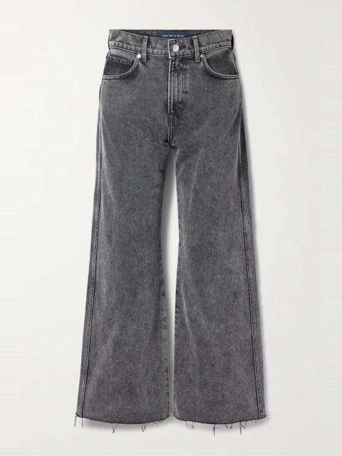 VERONICA BEARD Taylor cropped frayed high-rise wide-leg jeans