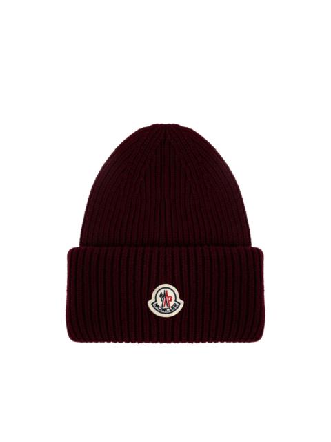 Moncler ribbed logo-patch beanie