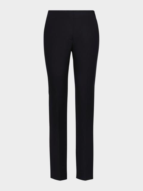 Ralph Lauren Lux Wool Crepe Slim-Leg Pants